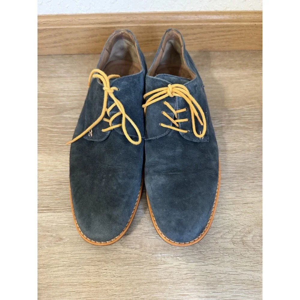 Liv Hipp Casual Chic Navy Blue And Orange Suede Shoes Men’s Size 7 Preppy